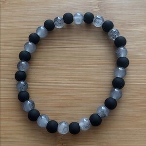 Black and Gray Beaded Bracelet